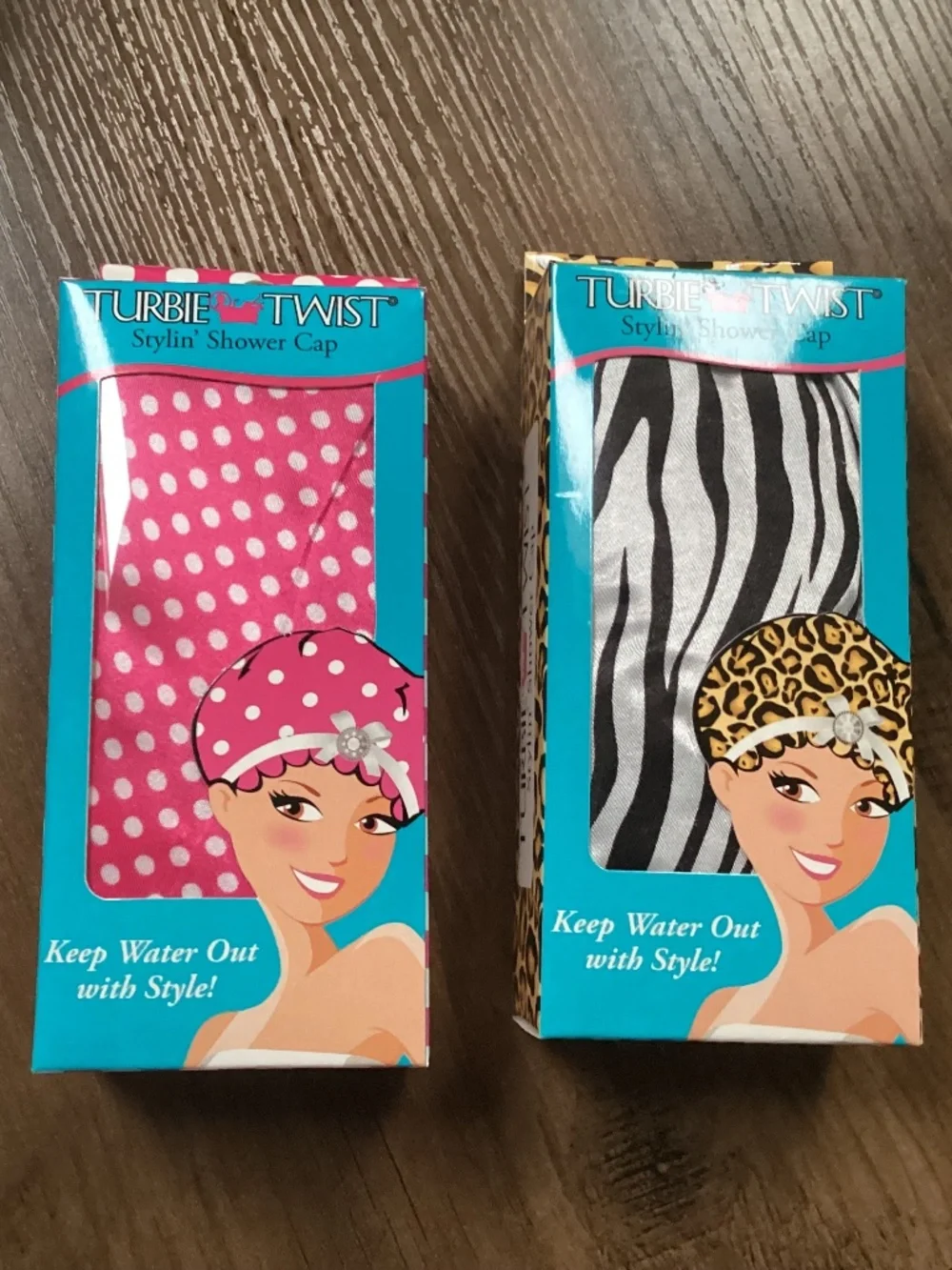 Turbie Twist shower caps set of two New